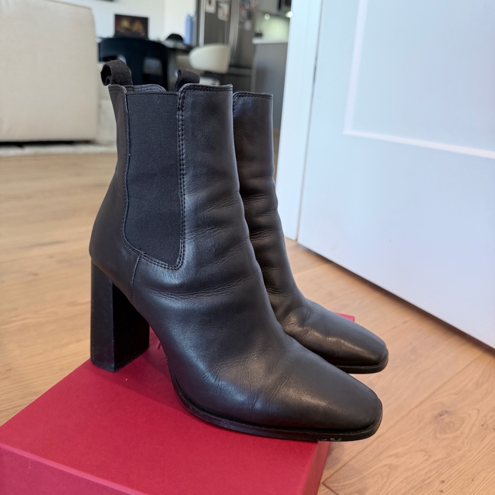 Tony Bianco Black Leather Ankle Boots - Picture 2 of 7